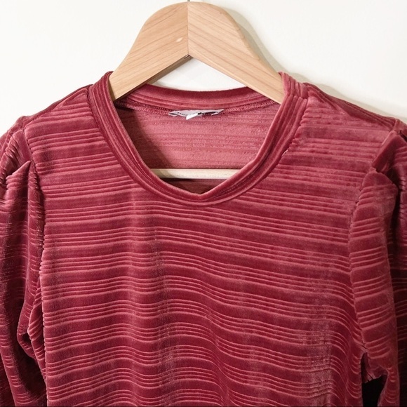 Heartloom Sangria Rust Somi Velvet Sweatshirt Top Size Size XS - Picture 3 of 7
